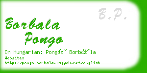 borbala pongo business card